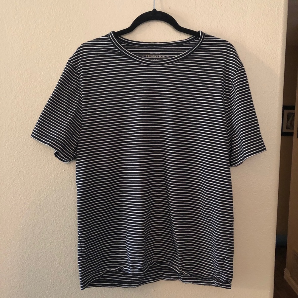 Hawker Rye Black and White Striped Essential Tee